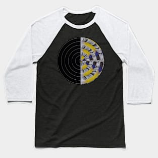 Record round in grey, blue and yellow Baseball T-Shirt